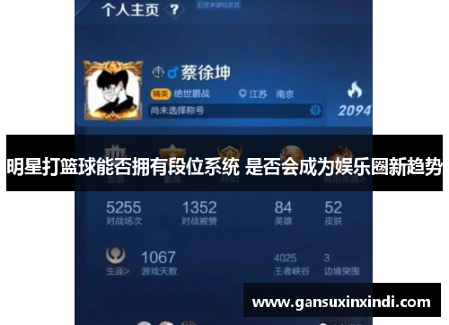 明星打篮球能否拥有段位系统 是否会成为娱乐圈新趋势